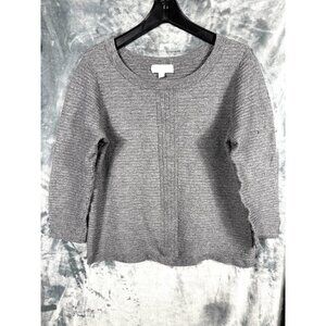 Carolyn Taylor Womens Sweater XL Gray Ribbed Sweater Top